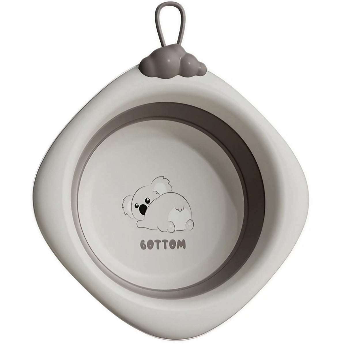Cadita Pliabila pentru Bebelusi si Copii, Design Ergonomic cu Model Romb Koala, Material Non-Toxic Antiderapant, Gri, 30x30x3.5 cm, 4L