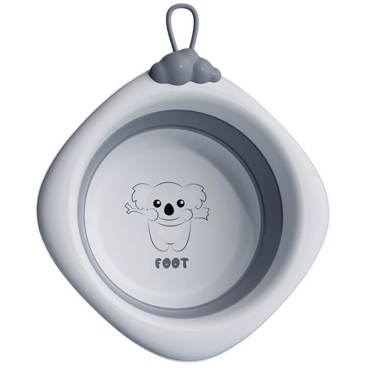 Cadă Pliabilă pentru Bebeluşi şi Copii, Design Ergonomic cu Model Romb Koala, Material Non-Toxic, Portabilă pentru Călătorii, Capacitate 4 L, 30x30x3.5 cm, Gri