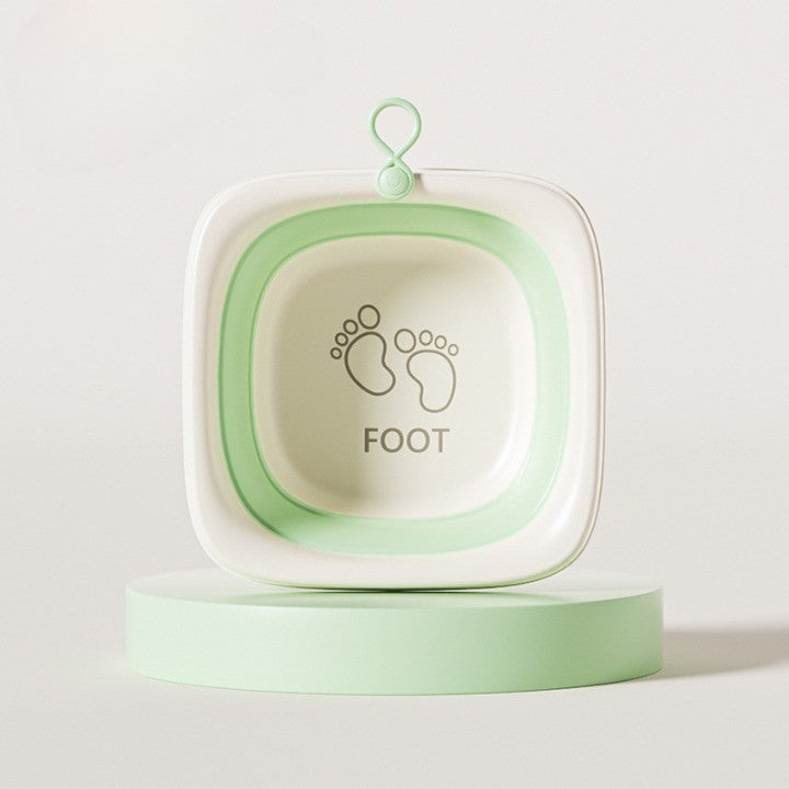 Cadita Pliabila pentru Bebelusi si Copii, Design Patrat, Fund Antiderapant, Plastic si Silicon, 4 L, 32x27.5x3.7 cm, Verde