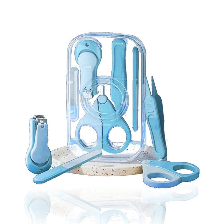 Set de Ingrijire Unghii pentru Bebelusi 4 in 1, Kit Igiena Nou Nascuti cu Foarfeca, Unghiera si Pila, Otel Inoxidabil si ABS Fara BPA, 0-6 Ani, 13.6x8x2 cm, Albastru