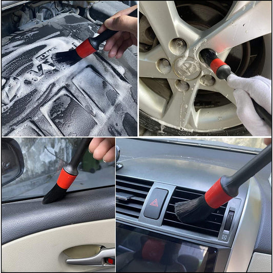 Set Kit Detailing Auto Complet, Accesorii Curatare Interior si Exterior, Perii Detaliere, Manusa Spalare, Aplicatoare Ceara, 35 Piese, Multicolor