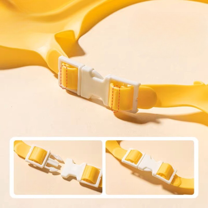 Fippy Viziera Protectie Baie Copii si Bebelusi, Protectie Ochi si Urechi Impotriva Samponului, Model Coronita Leu, Banda Ajustabila, Silicon TPE si PP, 21x20.5 cm, Galben