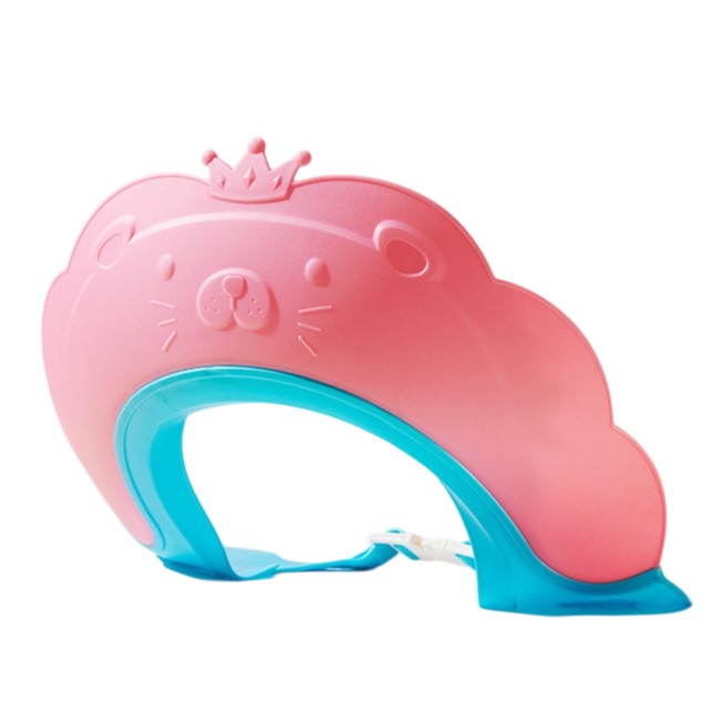 Fippy Viziera de Protectie Baie Pentru Copii si Bebelusi, Protectie Ochi si Urechi Impotriva Samponului, Model Coroana, Banda Ajustabila, TPE si Silicon, 21x20.5 cm, Roz