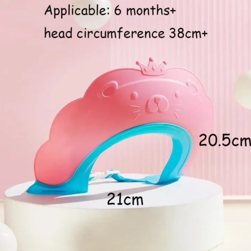 Fippy Viziera de Protectie Baie Pentru Copii si Bebelusi, Protectie Ochi si Urechi Impotriva Samponului, Model Coroana, Banda Ajustabila, TPE si Silicon, 21x20.5 cm, Roz