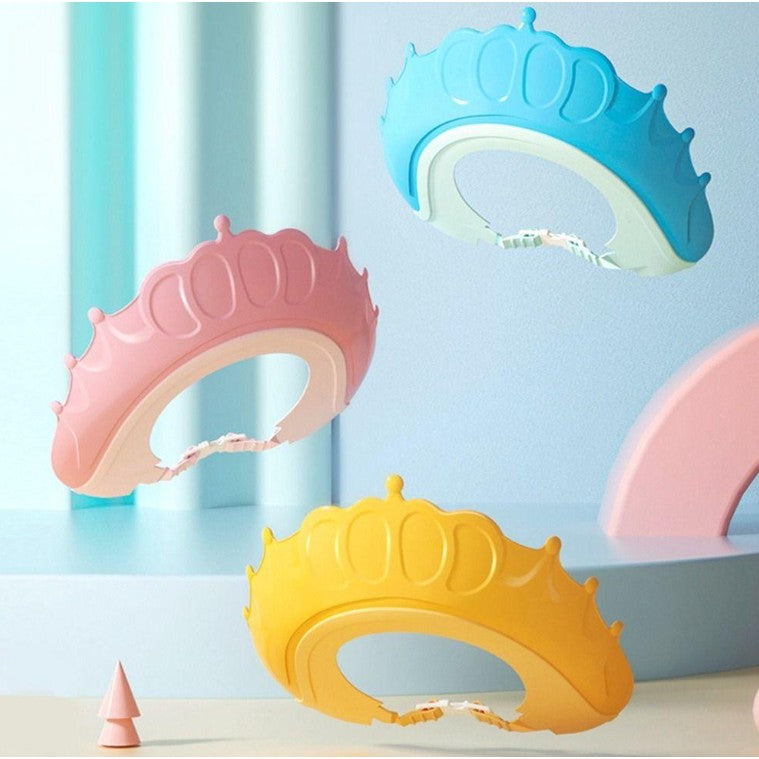 Fippy Viziera Protectie Baie pentru Copii si Bebelusi, Model Coronita, Protectie Ochi si Urechi Impotriva Samponului, Banda Ajustabila, TPE si Silicon Moale, 24x22 cm, Roz