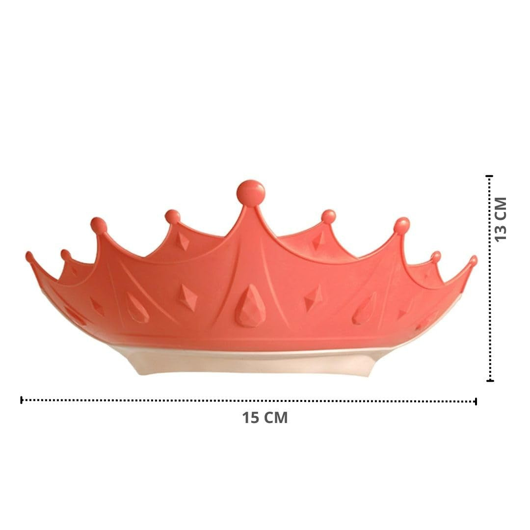 Fippy Viziera de Protectie Baie Pentru Copii si Bebelusi, Cozoroc Protectie Sampon Ochi si Urechi, Model Coroana, Dimensiune Ajustabila, TPE si PP, 15x13 cm, Rosu