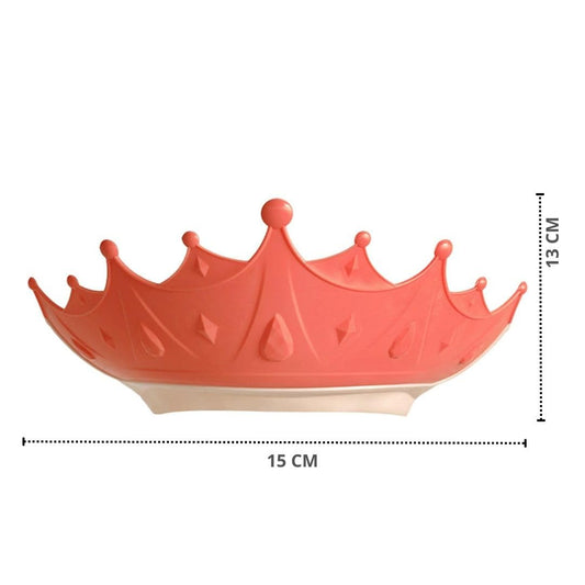 Fippy Viziera de Protectie Baie Pentru Copii si Bebelusi, Cozoroc Protectie Sampon Ochi si Urechi, Model Coroana, Dimensiune Ajustabila, TPE si PP, 15x13 cm, Rosu