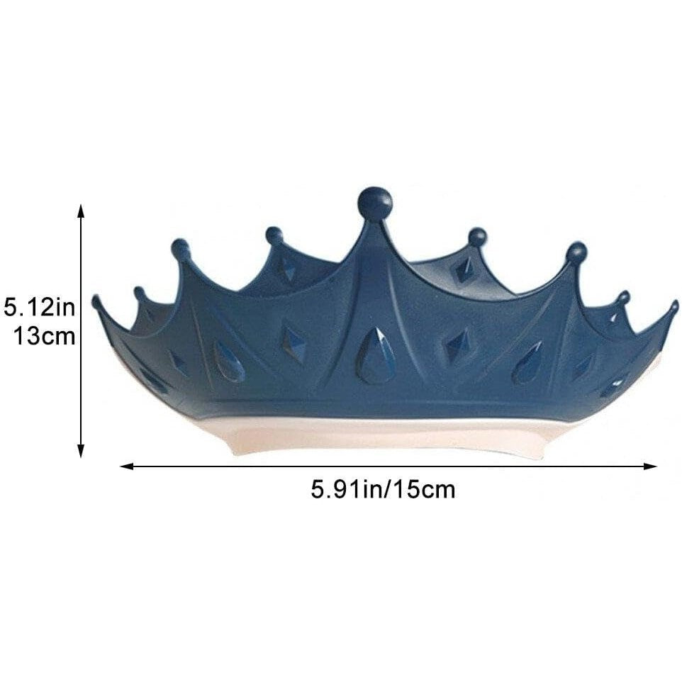 Fippy Viziera de Protectie Baie pentru Copii si Bebelusi, Model Coroana cu Protectie Ochi si Urechi, Silicon Moale TPE si PP, Marime Ajustabila, 15x13 cm, Albastru Inchis