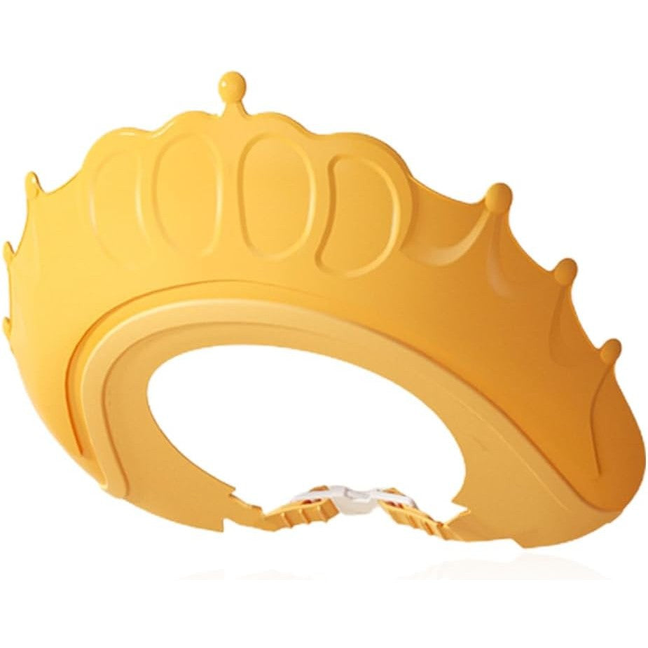 Fippy Viziera Protectie Baie Bebelusi si Copii, Cozoroc Protectie Sampon pentru Ochi si Urechi, Model Coronita Ajustabila, Material TPE si Silicon, 24x22 cm, Galben