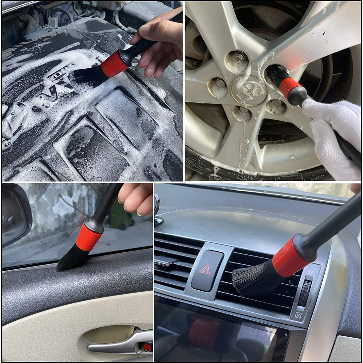 Set 15 Accesorii Curatare Auto pentru Interior si Exterior, Kit Detailing cu Galeata Pliabila si Perii, PP si Microfibra, 30 x 24 x 12 cm, Albastru/Negru