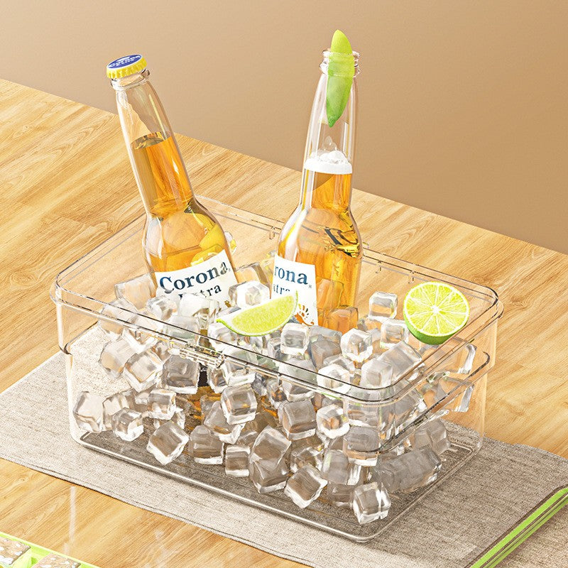 Formă de Gheață cu Un Strat, Eliberare Rapidă prin Apăsare, Închidere Etanșă Anti-Miros, Plastic PP și PET, 19 x 12 x 9.5 cm, Verde