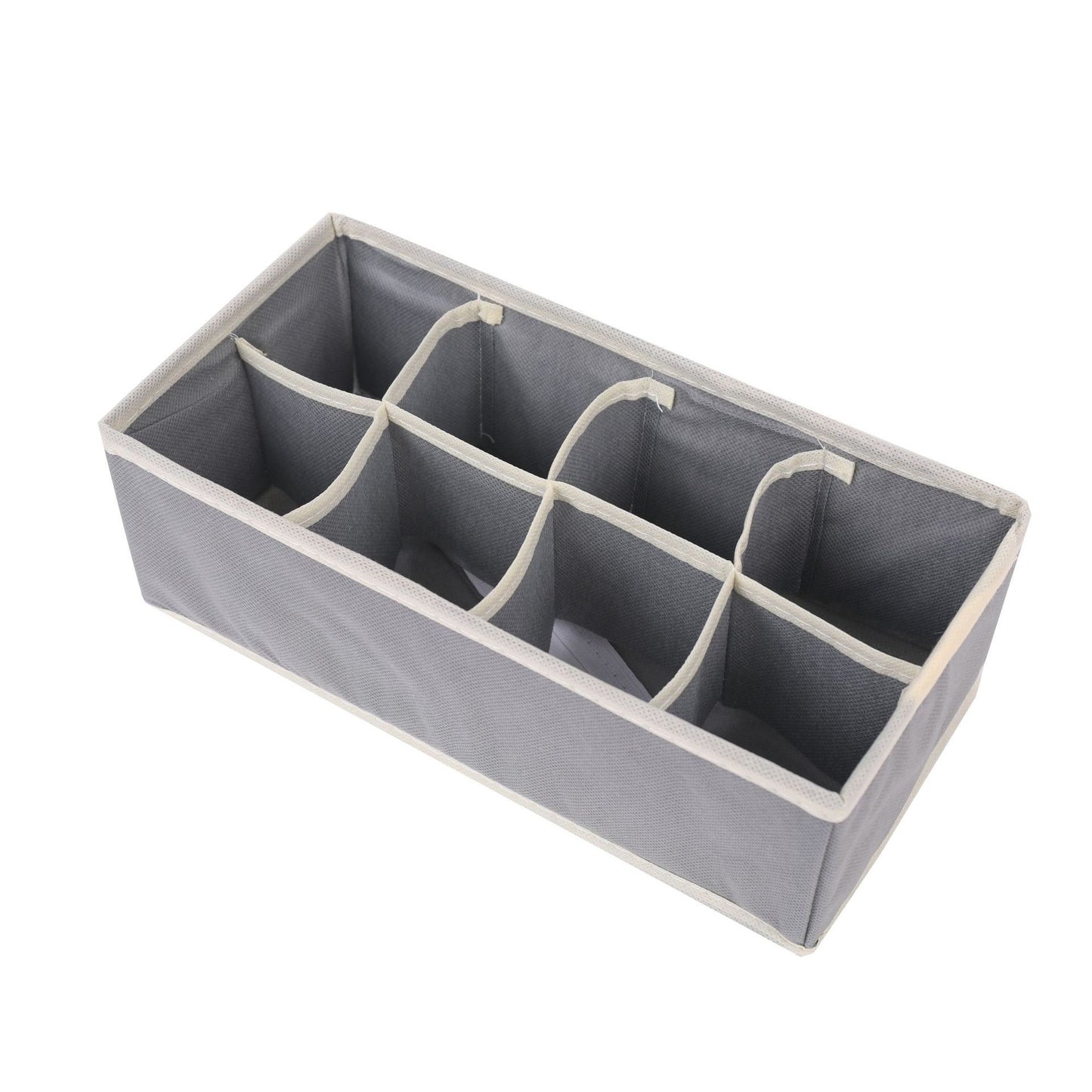 Cutie Depozitare Organizator pentru Lenjerie, Sosete si Sutiene, Design Pliabil cu 8 Compartimente, Panza Oxford si Plastic PP, 32 x 16 x 10 cm, Gri