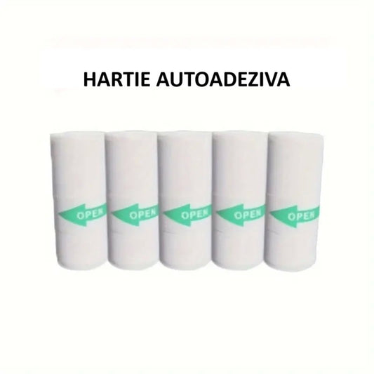 Cameră Foto Instantanee pentru Copii, Imprimare Termică Alb-Negru, Video 720P, Foto 24MP, Bluetooth, Ecran 2.4 Inch, Model Iepure, Include 10 Role Hârtie și Markere, Albastru