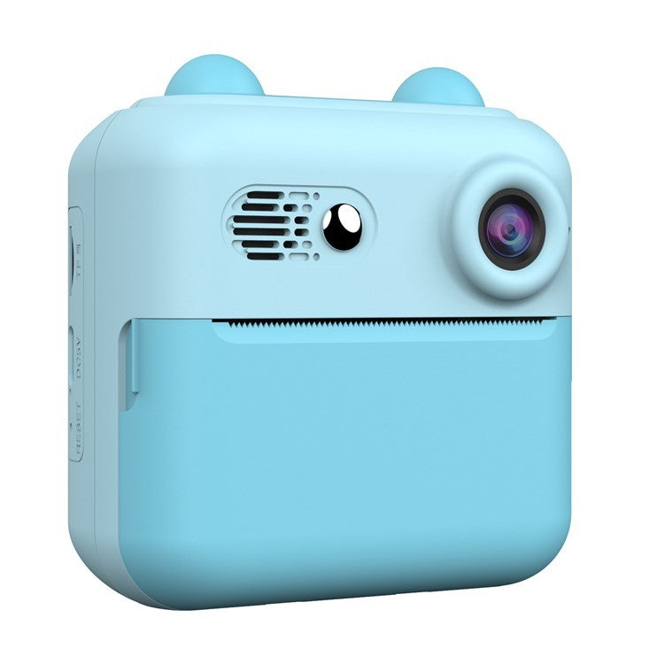 Cameră Foto Instantanee pentru Copii, Imprimare Termică Alb-Negru, Video 720P, Ecran 2.4 Inch, 24MP, Bluetooth, Baterie 1200 mAh, Include 10 Role Hârtie și Markere, Albastru