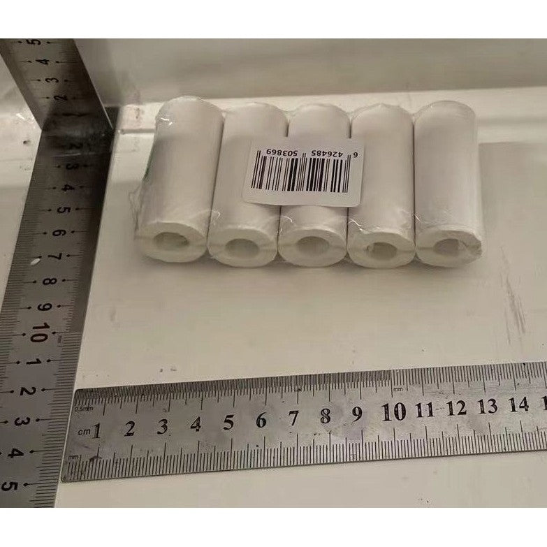 Mini Imprimanta Foto Portabila, Imprimare Termica Fara Cerneala, Bluetooth, Rezolutie 200 DPI, Model Ursulet, 5 Role Hartie Termica, 5 Role Autoadezive, Markere, Alb/Roz
