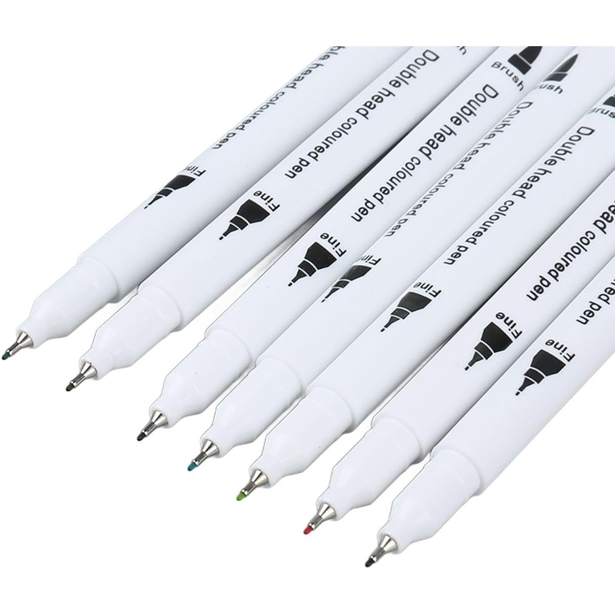 Set Carioci cu Doua Capete pentru Pictura si Caligrafie, Cerneala pe Baza de Apa, Varf Pensula si Varf Subtire, 120 Culori, Penar Negru Organizat, Multicolor