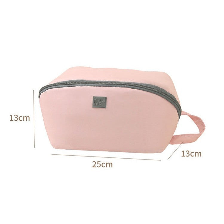 Geanta Organizator Lenjerie 3 in 1 pentru Calatorii, Depozitare Sutiene si Sosete, Deschidere 180 Grade cu Maner, Poliester Respirabil, 23 x 13 x 13 cm, Roz