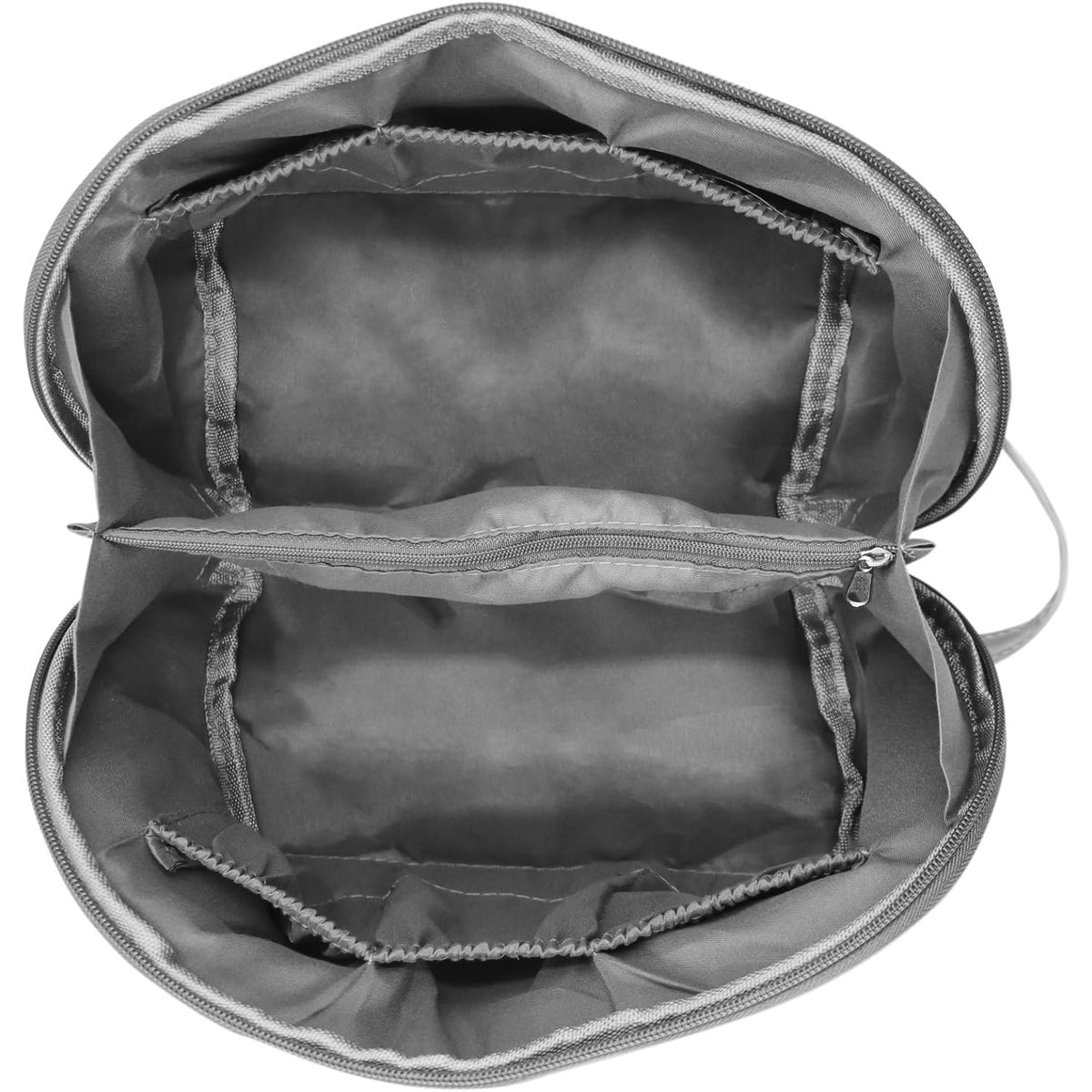 Geanta Organizator pentru Lenjerie Intima, Sutiene si Sosete, 3 in 1, Portabila pentru Calatorii, Deschidere 180 Grade, Poliester Respirabil, 23 x 13 x 13 cm, Gri
