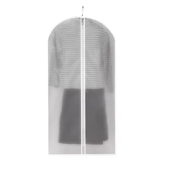 Set 5 Huse de Depozitare pentru Haine, Protectie Anti-Praf si Umiditate, Inchidere cu Fermoar, Material PEVA Impermeabil, 60x120 cm, Transparent-Alb