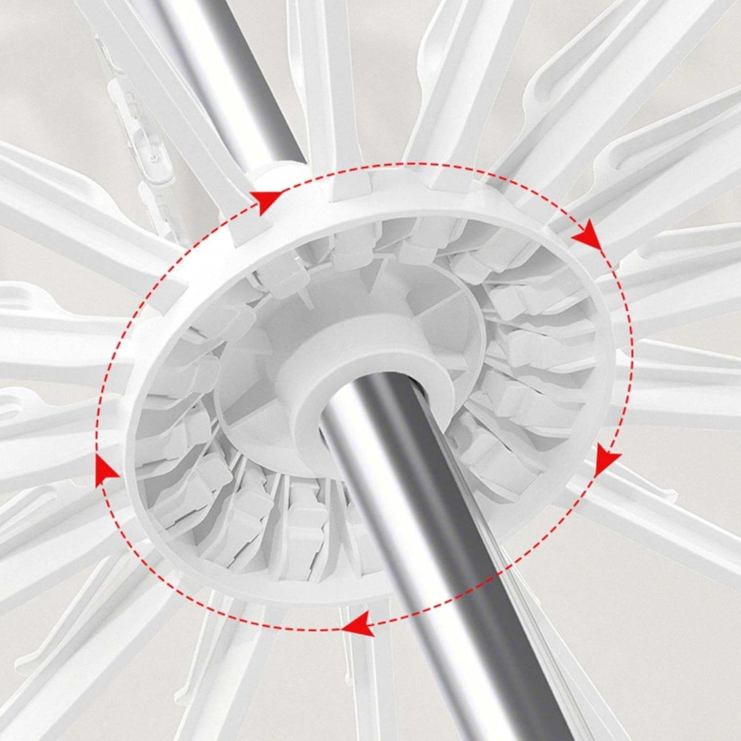 Uscator de Rufe Vertical, Pliabil cu 2 Niveluri si Rotire 360 Grade, Suport Haine Bebelusi si Sosete, Inox si ABS, 130 x 75 cm, Alb