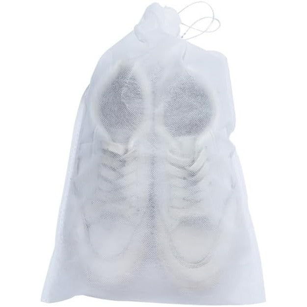 Set 50 Saci Depozitare Incaltaminte si Cosmetice, Organizatori Voiaj cu Snur, Protectie Anti-Ingalbenire si Praf, Material Netesut, 38x24 cm, Transparent/Alb