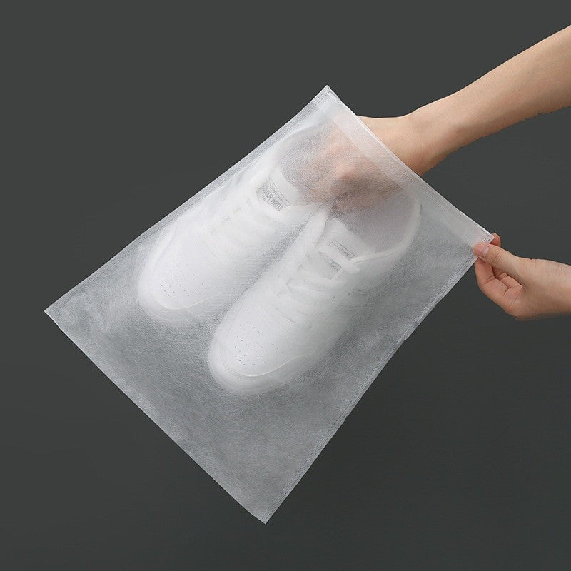 Set 50 Saci Depozitare Incaltaminte si Organizatori Voiaj, Protectie Anti-Ingalbenire si Anti-Praf, Material Netesut cu Snur, Alb Transparent, 38x32 cm
