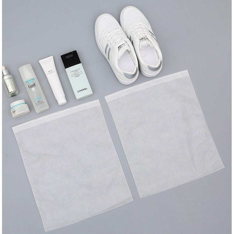 Set 50 Saci Depozitare Incaltaminte si Organizatori Voiaj, Protectie Anti-Ingalbenire si Anti-Praf, Material Netesut cu Snur, Alb Transparent, 38x32 cm