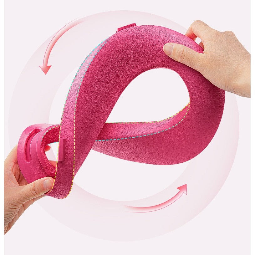 Olita pentru Copii cu Design Fundita, Colac Moale din PU, Compartiment Detasabil si Protectie Antistropire, Baza Antiderapanta, Material PP Non-Toxic, 46x33x32 cm, Roz