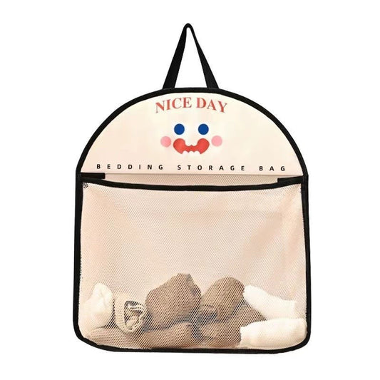 Geanta Depozitare Tip Saculet de Agatat, Organizator Multifunctional pentru Usa sau Baie, Plasa Respirabila si Panza Oxford, 40 x 10 x 44 cm, Negru