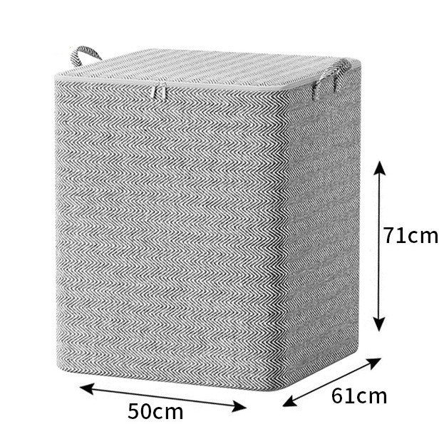 Cutie de Depozitare Haine si Lenjerie, Organizator Pliabil cu Fermoar Rezistent si Manere Ranforsate, Material Textil, 210 Litri, 61x50x71 cm, Gri