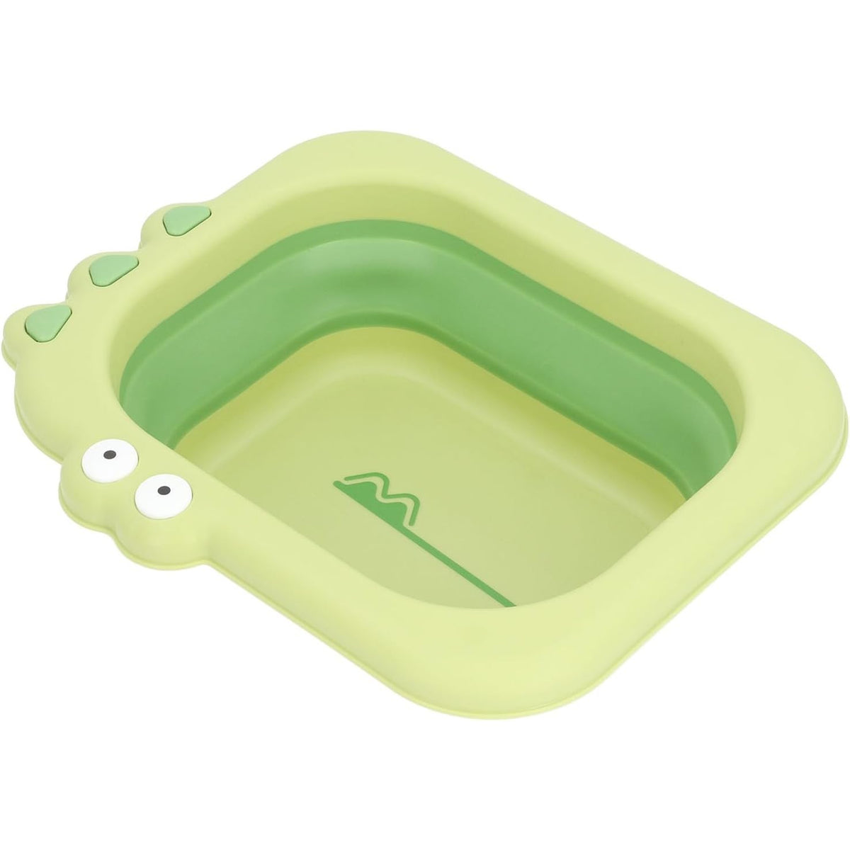 Lavoar Pliabil pentru Copii, Cadita Portabila pentru Igiena si Calatorii, Design Animale Crocodil, Material Plastic PP si TPE, 30x24.5x9 cm, Verde