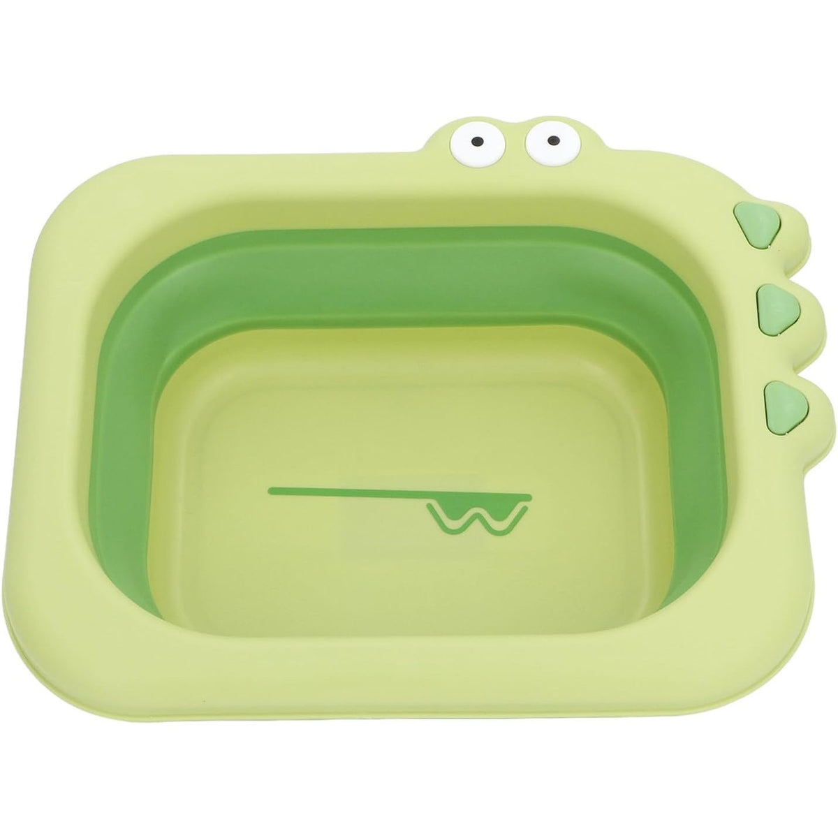 Lavoar Pliabil pentru Copii, Cadita Portabila pentru Igiena si Calatorii, Design Animale Crocodil, Material Plastic PP si TPE, 30x24.5x9 cm, Verde