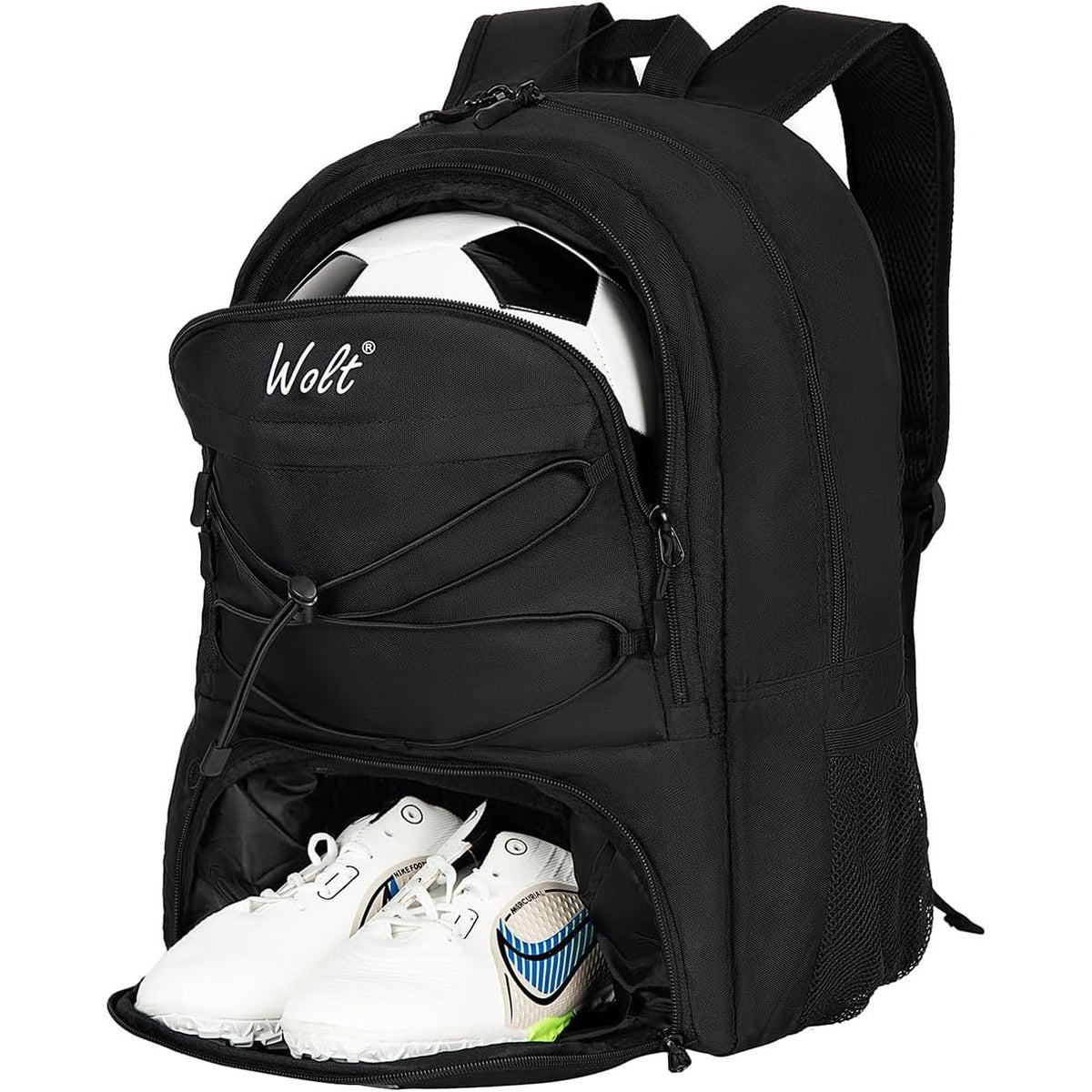 Rucsac Baschet si Sport Multifunctional, Compartiment Minge si Incaltaminte, Spatiu Laptop, Material Oxford Impermeabil, 32 Litri, 45x32x22 cm, Negru