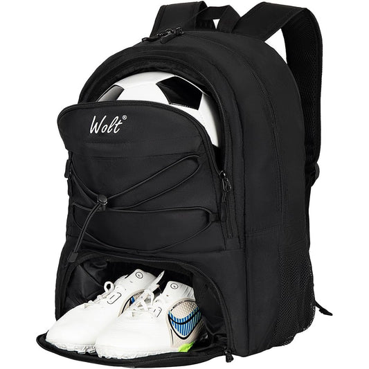 Rucsac Baschet si Sport Multifunctional, Compartiment Minge si Incaltaminte, Spatiu Laptop, Material Oxford Impermeabil, 32 Litri, 45x32x22 cm, Negru