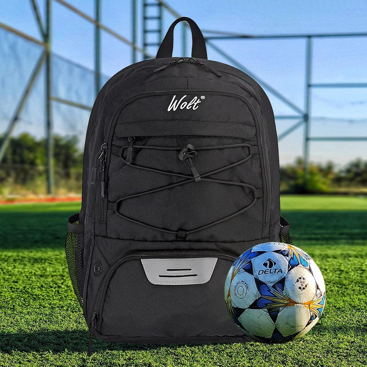 Rucsac Baschet si Sport Multifunctional, Compartiment Minge si Incaltaminte, Spatiu Laptop, Material Oxford Impermeabil, 32 Litri, 45x32x22 cm, Negru