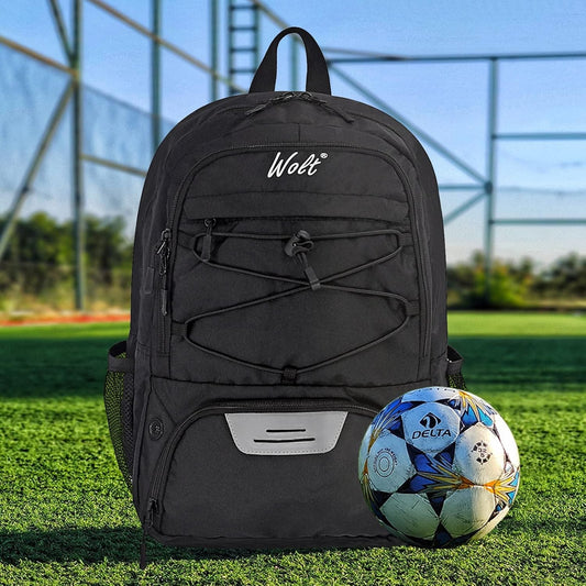 Rucsac Baschet si Sport Multifunctional, Compartiment Minge si Incaltaminte, Spatiu Laptop, Material Oxford Impermeabil, 32 Litri, 45x32x22 cm, Negru