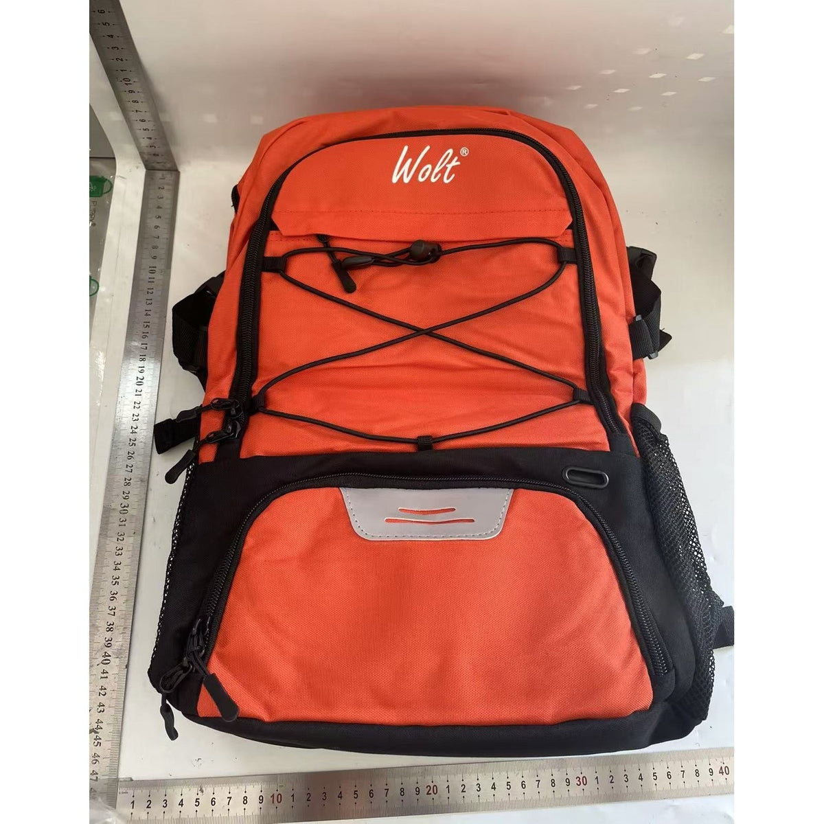 Rucsac de Baschet si Sport, Compartiment Mingi si Incaltaminte, Ghiozdan Laptop Multifunctional, Panza Oxford Impermeabila, 32 Litri, 45x32x22 cm, Portocaliu-Negru