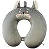 Perna de Calatorie in Forma de U pentru Gat si Cap, Spuma cu Memorie Premium, Design Ergonomic, Husa Detasabila din Catifea, Sistem de Prindere cu Capse, 30x30 cm, Model Husky, Gri