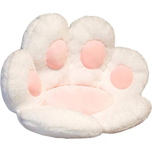 Perna Decorativa Model Laba de Pisica, Perna Ergonomica pentru Scaun sau Podea, Material Plus Moale si Bumbac PP, 80 x 70 cm, Alb