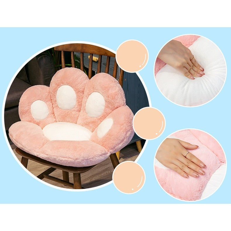 Perna Decorativa Model Laba de Pisica, Perna Ergonomica Scaun, Canapea sau Podea, Din Plus si Bumbac PP, 80 x 70 cm, Roz