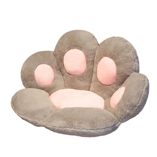 Perna Decorativa Model Laba de Pisica, Perna Sezut Ergonomica pentru Scaun sau Podea, Material Plus Moale si Umplutura Bumbac PP, 80 x 70 x 10 cm, Gri