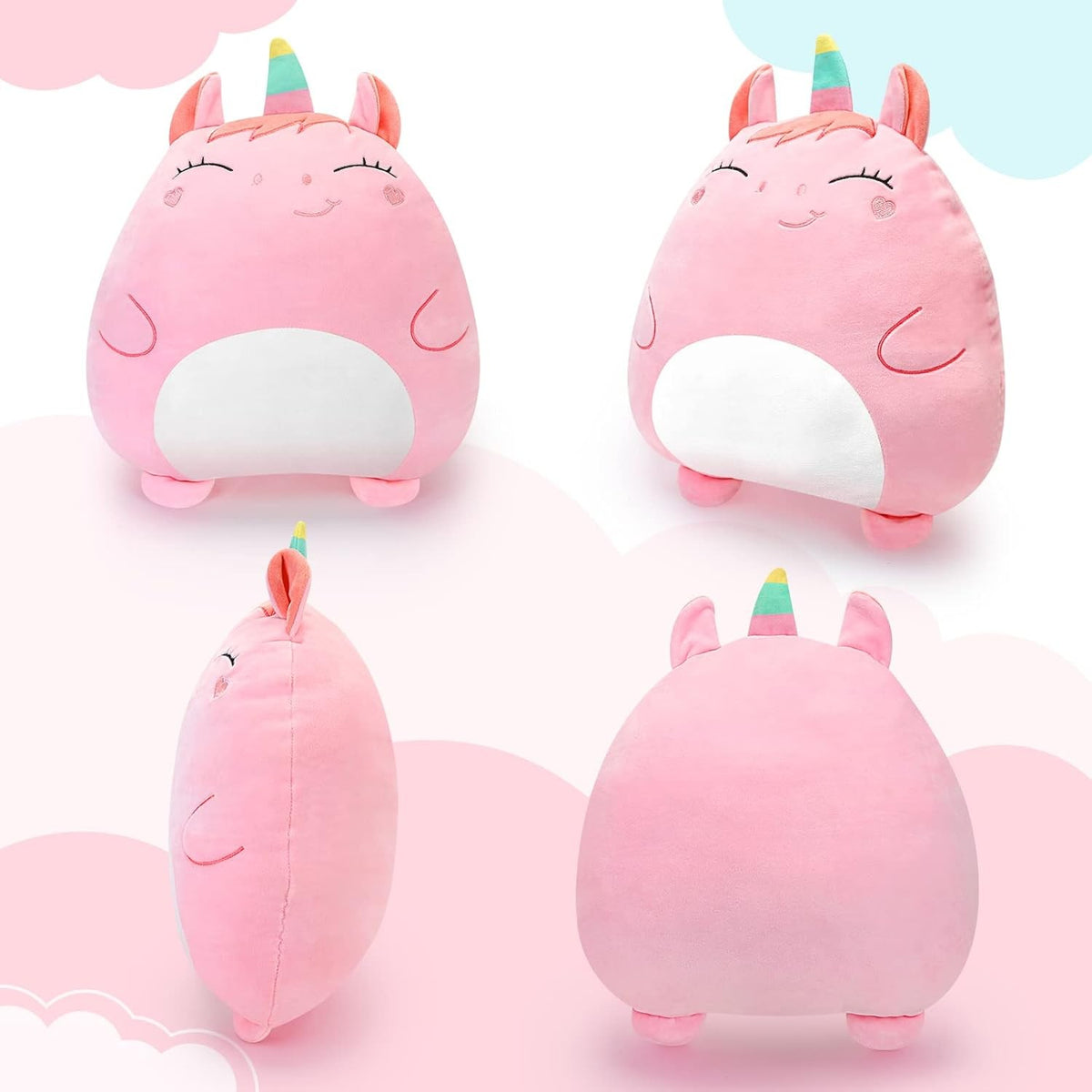 Pătură 2in1 cu Pernă Jucărie Unicorn, Microfibră Flanel Moale, Pătură 1x1.7 m, Roz