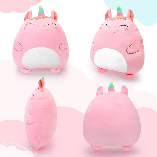 Pătură 2in1 cu Pernă Jucărie Unicorn, Microfibră Flanel Moale, Pătură 1x1.7 m, Roz