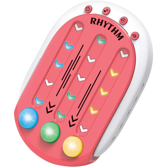 Jucarie Interactiva Tip Jocuri Ritmice, Consola Educativa cu Lumini si Muzica, 8 Niveluri de Dificultate, Plastic ABS, +3 Ani, 9.5 x 2.5 x 13.6 cm, Rosu