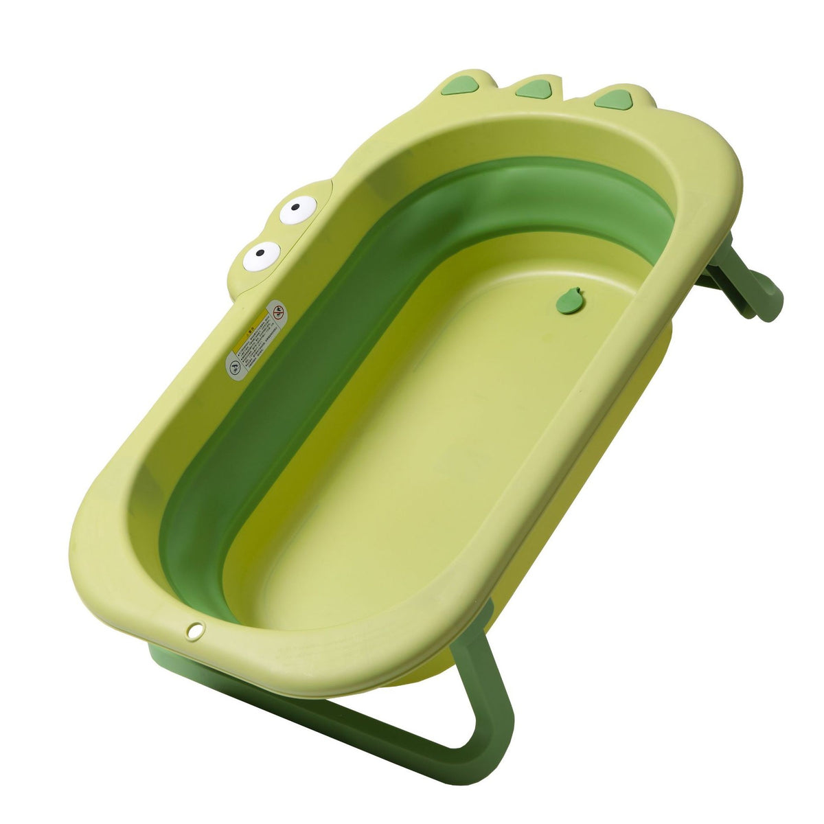 Cada Pliabila pentru Baie Copii si Bebelusi, Model Crocodil cu Dop de Scurgere, Material PP si TPR, Antiderapanta, Varsta 0-6 Ani, 80x54x21 cm, Verde