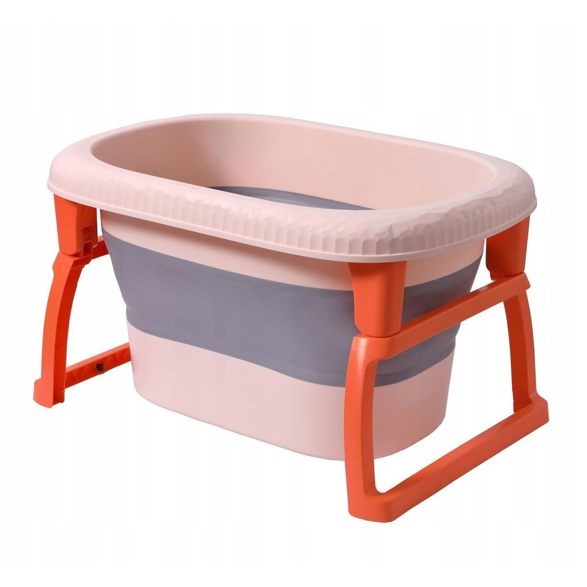 Cada Pliabila pentru Baie, Suport de Sezut cu Ventuza, Scurgere Etansa, Material PP si TPE, pentru Copii 0-6 Ani, 80 x 52 x 42 cm, Portocaliu
