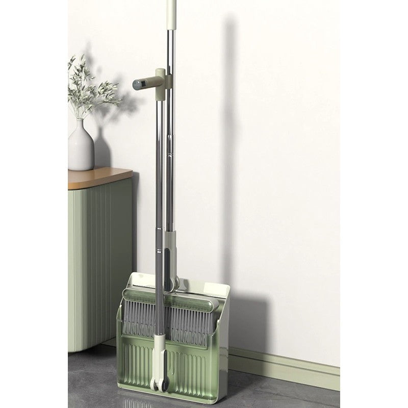 Set Matura si Faras cu Coada Lunga, Sistem de Curatare cu Dinti de Pieptene, Cap Rotativ la 180 Grade, Design Pliabil si Detasabil, Otel Inoxidabil si Polipropilena, 99 x 30 cm, Verde