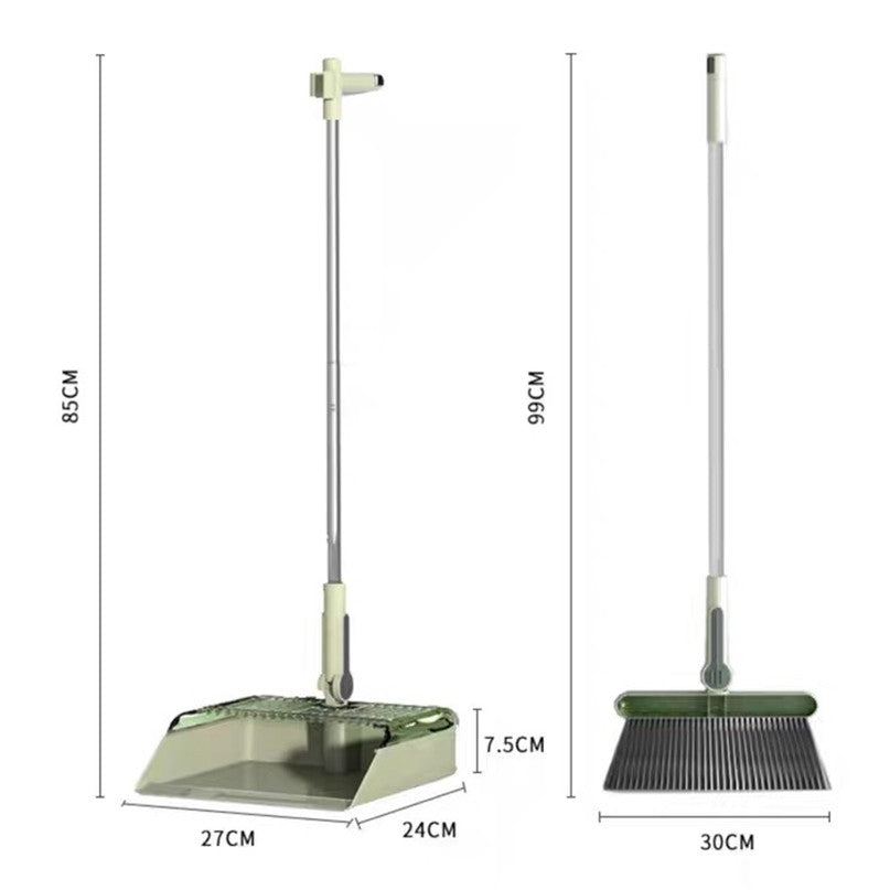 Set Matura si Faras cu Coada Lunga, Sistem de Curatare cu Dinti de Pieptene, Cap Rotativ la 180 Grade, Design Pliabil si Detasabil, Otel Inoxidabil si Polipropilena, 99 x 30 cm, Verde