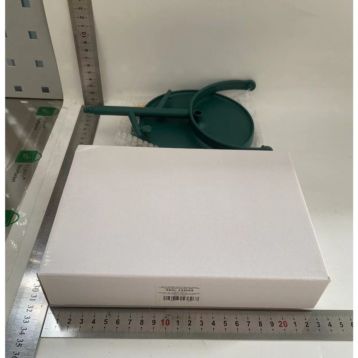 Oglinda Cosmetica HD cu Picior, Rotire 360 Grade si Suport Bijuterii, Model Urechi Ursuleț, Plastic, 31 x 14.5 x 15 cm, Albastru/Galben