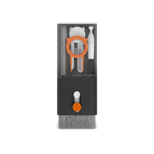Kit Multifuncțional de Curățare Dispozitive Electronice 10 în 1, Set Curățare pentru Laptop, Tastatură, Telefon și Căști, ABS și Silicon, Negru